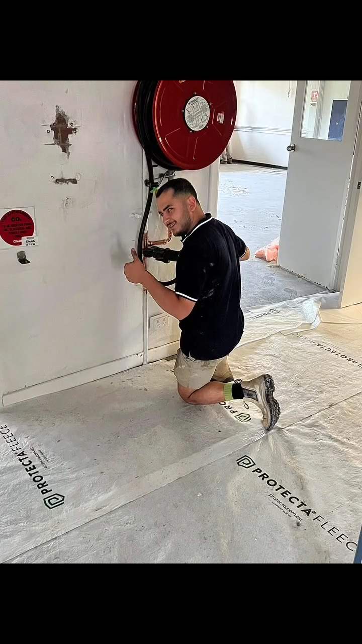 Fire hose reel install — Strata & commercial compliance